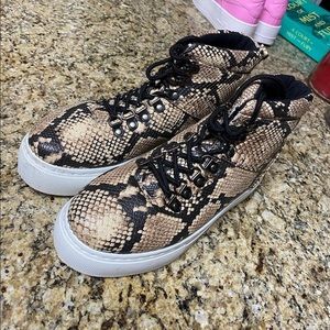 Snakeskin Platform Sneakers